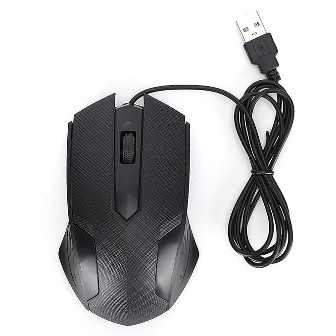 SNAPPSY Kaidiwei 001 Wired Mouse | Optical for Business Office USB Connectivity with 4way Roller and 2 Keys Compatible Laptops Compact 118x70mm