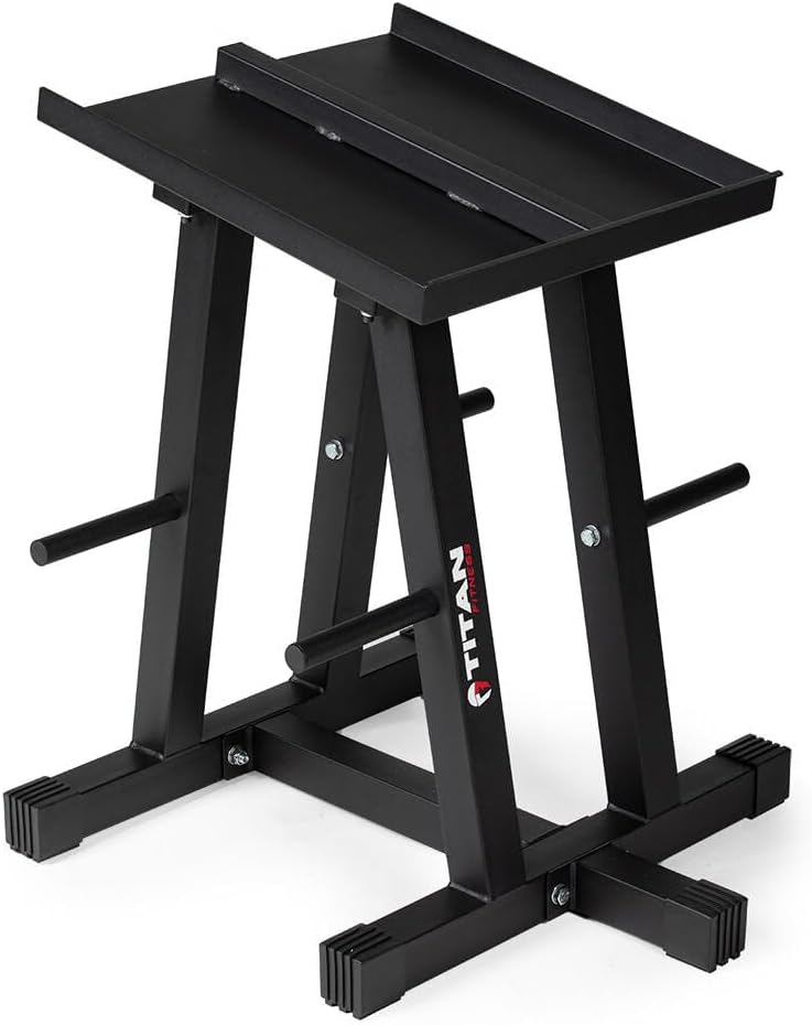 Titan Fitness Dumbbell Column Stand and Plate Tree, 260 LB Capacity, Organize Classic Dumbbells Power Block Dumbbells Loose Plates