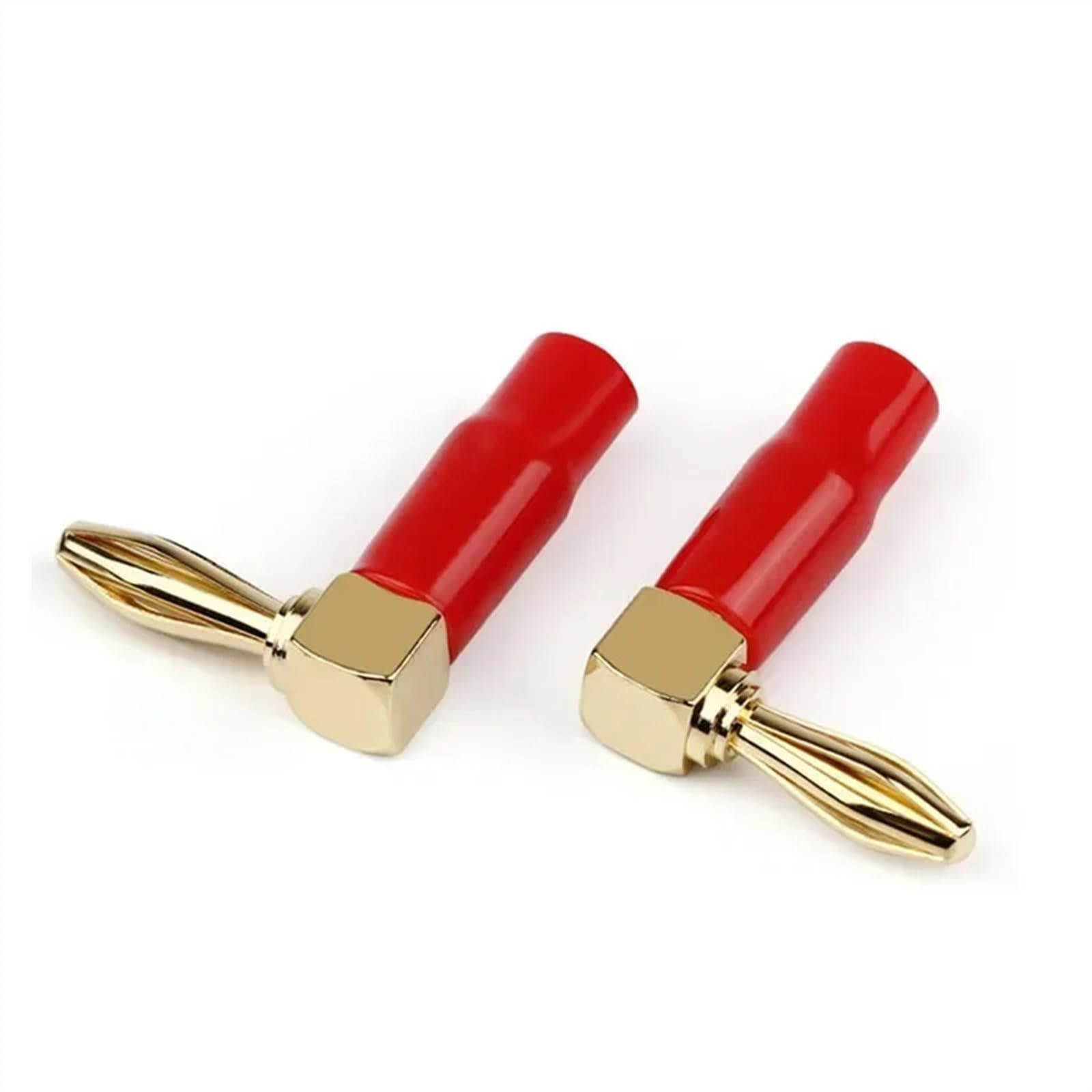 Connettori a banana ad angolo retto Jack maschio Banano Terminale altoparlante placcato oro da 90 gradi Nero Rosso(10 Pairs)