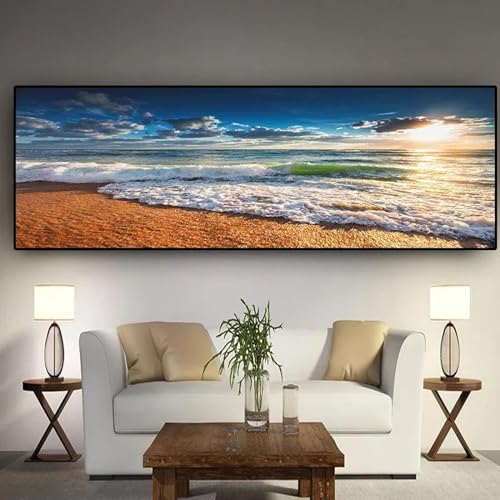 Art mural de qualité esthétique minimaliste : affiche paysage abstrait 50x120 cm