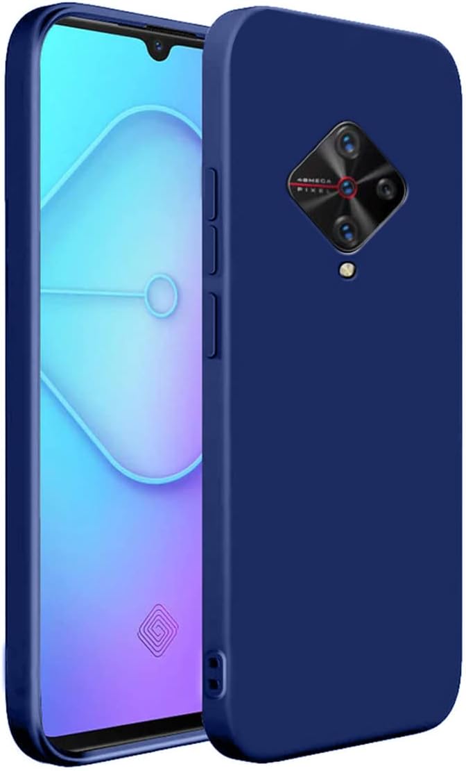 LIRAMARK Silicone Soft Back Cover Case for Vivo S1 Pro/Vivo 1920 (Silicone Blue)