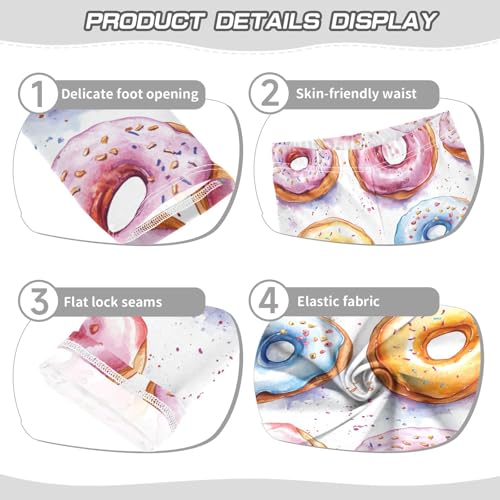 Boccsty Donuts Watercolor Sweet Girls Leggings Kids Yoga Pants Dance Active Tights 4T3