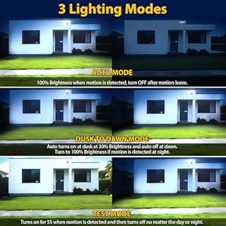 90W 10000LM LED Security Lights Motion Sensor Outdoor Lights, 4 Head Dusk to Dawn, 6500K Daylight Flood Lights Outdoor Motion Sensor, IP65 Waterproof, Motion Light for Outside, Garage, Yard, Porch
