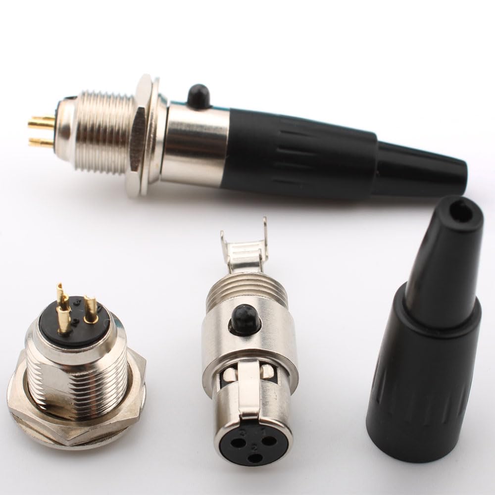 RUNCCI-YUN 4PCS Mini 3 Pin XLR Solder Connector,2 Male and 2 Female XLR Mic Plug,Microphone Audio Socket,XLR Male Female Connector Solder Microphone Plug XLR Jack Stereo - Image 3