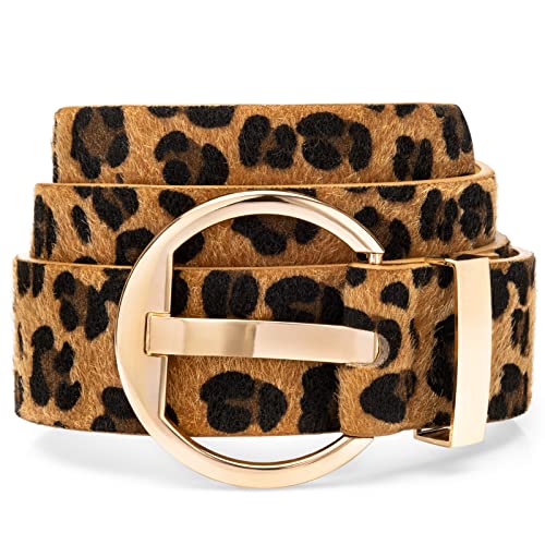 Leather Belts for Women,Waist Belts for Women for Dresses, Women Belts for Jeans with Gold Buckle