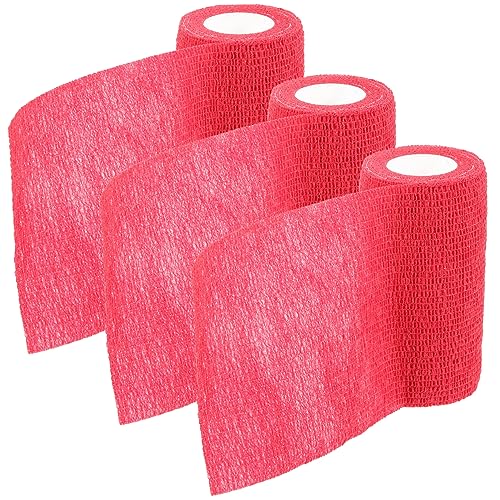 ifundom 3 Rolls Elastic Non Slip Racket Grip Tapes for Hockey Self Adhesive Absorbent Racket Tapes Durable Bright Color Design for Enhanced Performance