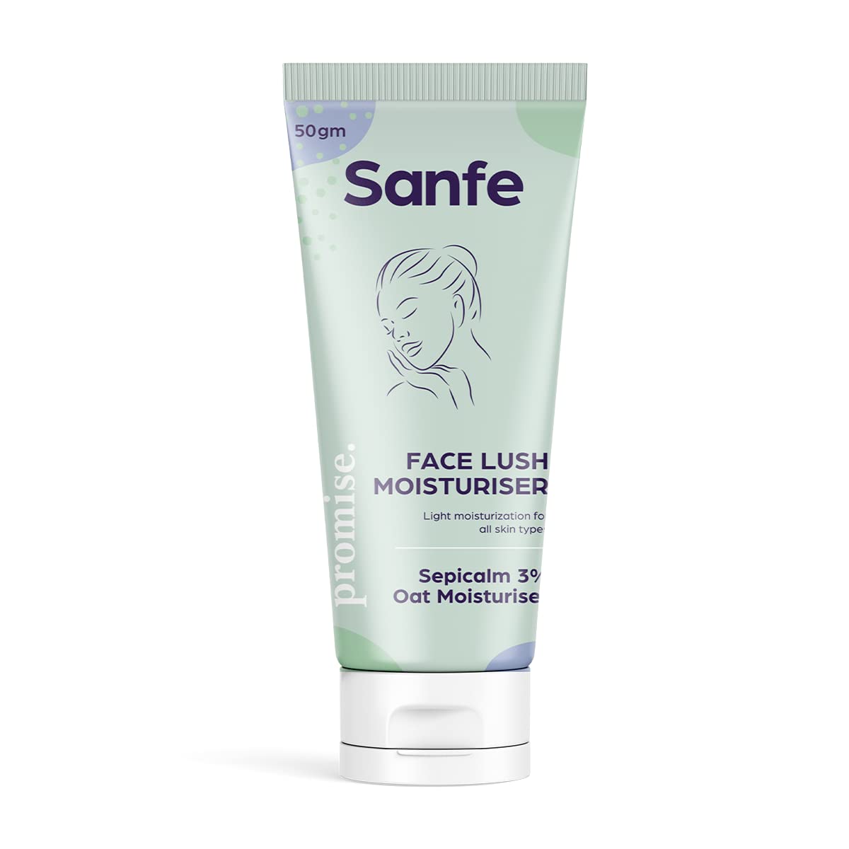 Sanfe.Beauty Promise 3% Sepicalm Face Lush Moisturiser | For Oily & Acne Prone Skin, 50gm | Lightweight Moisturizer, Non-comedogenic