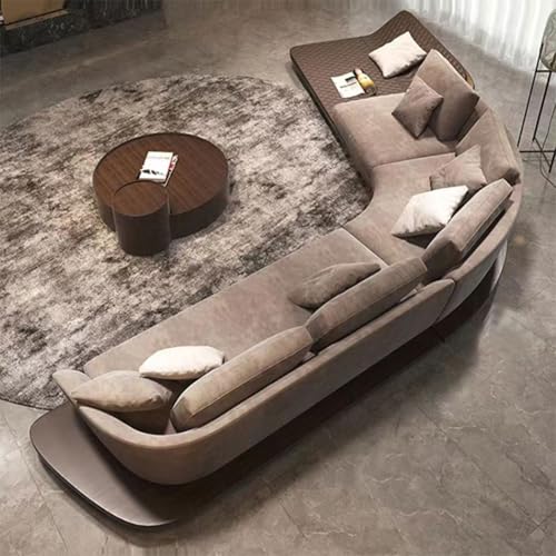 Luxuriöses Modernes Eck Sofa mit Gebogener Rückenlehne, Bequemes 4-Sitzer-Sofa im Minimalistischen Stil for Einkaufszentren, VIP-Empfangsräume, Wohnungen