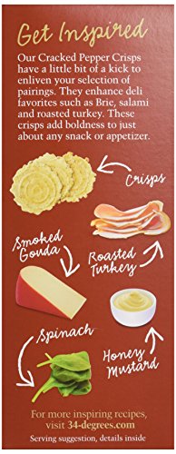 34 Degrees Crisps | Cracked Pepper Crisps | Thin, Light & Crunchy Crisps, Single Pack (4.5Oz) #TOP5