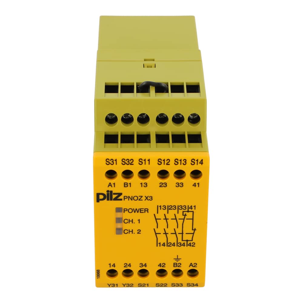 PNOZ X3 24VAC/24VDC | PNOZ X3 24VAC 24VDC 3n/o 1n/c 1so | 774310 | PILZ Safety Relay, 1/2 Channel Wiring, 3NO, AUTO,E Stop Monitor, 24V AC/DC, W45MM, Screw Terminal