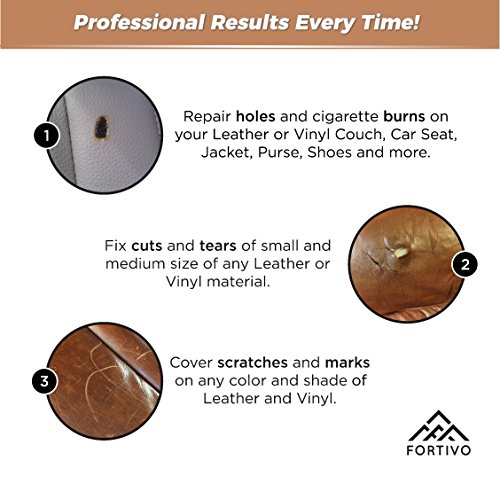 White Leather & Vinyl Repair Kit - Furniture, Couch, Car Seats, Sofa, Jacket, Purse, Belt, Shoes | Genuine, Italian, Bonded, Bycast, PU, Pleather |No Heat Required | Repair & Restore - Thumbnail 2