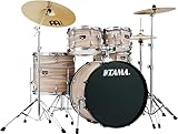 Tama Imperialstar IE52C 5-piece Complete Drum Set with Snare Drum and Meinl Cymbals - Natural Zebrawood Wrap