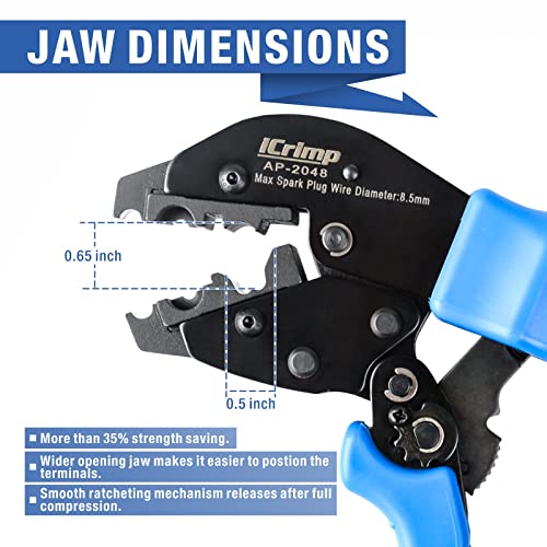 Icrimp Ratcheting Spark Plug Connector Crimper For Ignition Cable And Spark Plug Wires Maximum Diameter 8.5Mm #TOP3