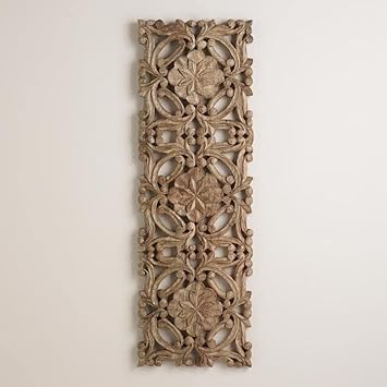 WoodIdea Handmade 36X12 inches 17mm Wooden Wall Panel. in Color Brown