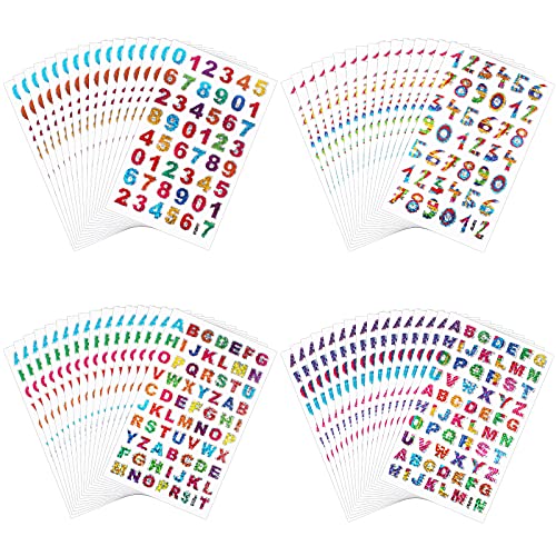 Boisbresil 80 Feuilles de Sticker alphabet autocollant Sticker Alphabet Autocollant Adhésif de Lettre Autocollant Adhésif de L'alphabet pour Scrapbooking Cadeau Bricolage Cover