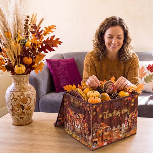 Image of Briwooody Thanksgiving Turkey Storage Bin with Lid and Carrying Handle