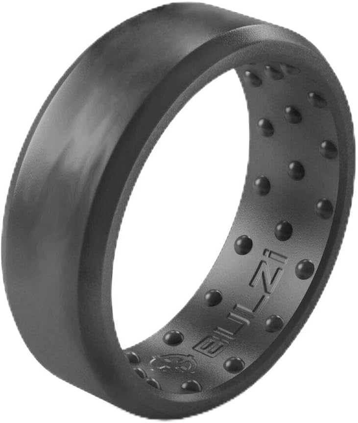Massaging Comfort Fit Premium Silicone Ring with Airflow, Men’s and Women’s Rings, Breathable Flexible Work Safety Design