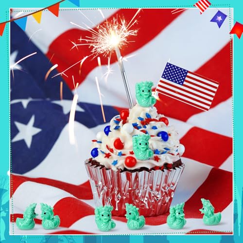 Image of 50 Pcs Statue of Liberty Ducks Toy Figures, Mini Resin Ducks Bulk, Tiny Duck Figurine Dress up Game Toy for Party Favors (Statue of Liberty)