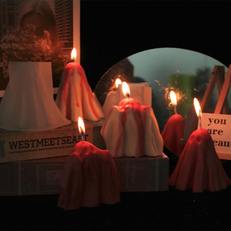 Miniatura 6 de Moldes de silicona para velas de calabaza de Halloween, moldes 3D de fantasma de la muerte para hacer velas, resina, jabón, pasteles, chocolate,