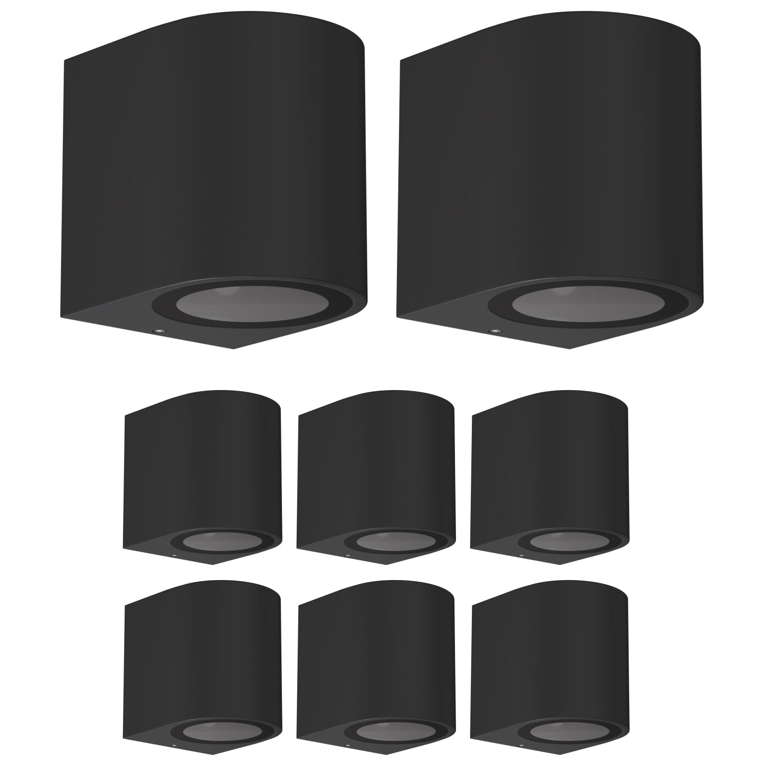 ledscom.de 8 pcs. wall Light ALSE for Outdoors, IP54, Downlight, Black matt, Round, 1x GU10 max. 35W — image 1
