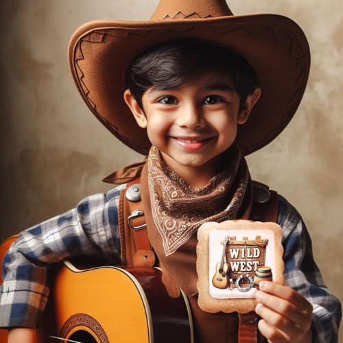Image of Cowboy Themes Cookies 24 Pack Individually Wrapped | Wild West | Cowboy Hat Western Theme | Cowboy Boots Cactus Cookies