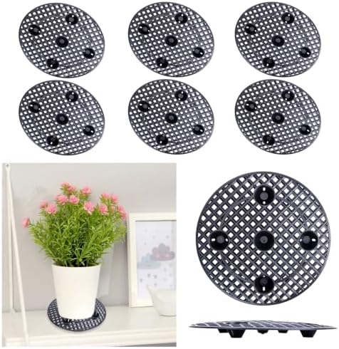 6 Stück Topfpflanzenständer,30cm Blumentopfe Mesh Pads,Kunststoff Blumentopf Untersetzer Pflanzenständer,Rund Blumentopfgitter Pad Pflanzenebenentopf Aufzug Gittermatte für Lnnen B
