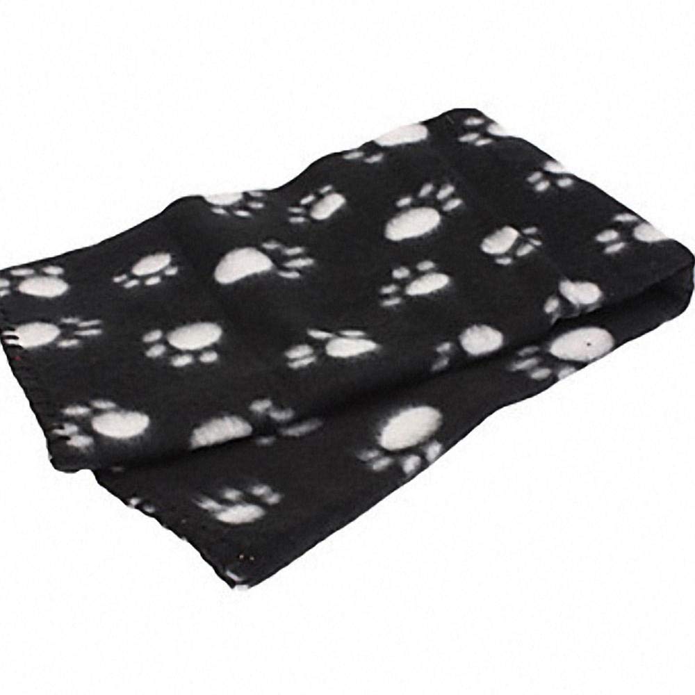 Coperta per Gatti Nero 60X70cm Coperta per Animali Domestici Tappetino Morbido Caldo Pile Paw Print Design Pet Mat Letto Divano Pet Fodere per Cuscini Asciugamano 5Pz