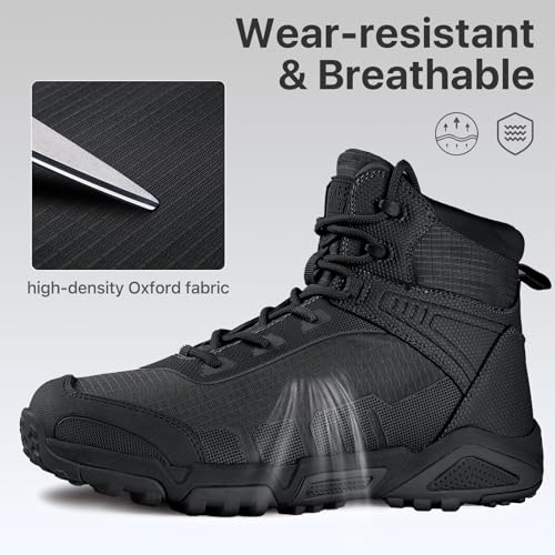 Image of FREE SOLDIER Men's Waterproof Tactical Work Boots Lightweight Comfortable Combat Hiking Boots