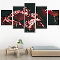 SIGNWIN 5 Panel Canvas Wall Art Birds Farmhouse/Country Group Group Multicolor Photography Realism Relax/Calm Warm for Home Decorations Ready to Hang - 60