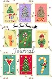  Vintage Christmas Postage Stamps Notebook: Antique Christmas Diary - 6 x 9, 120 Lined Pages