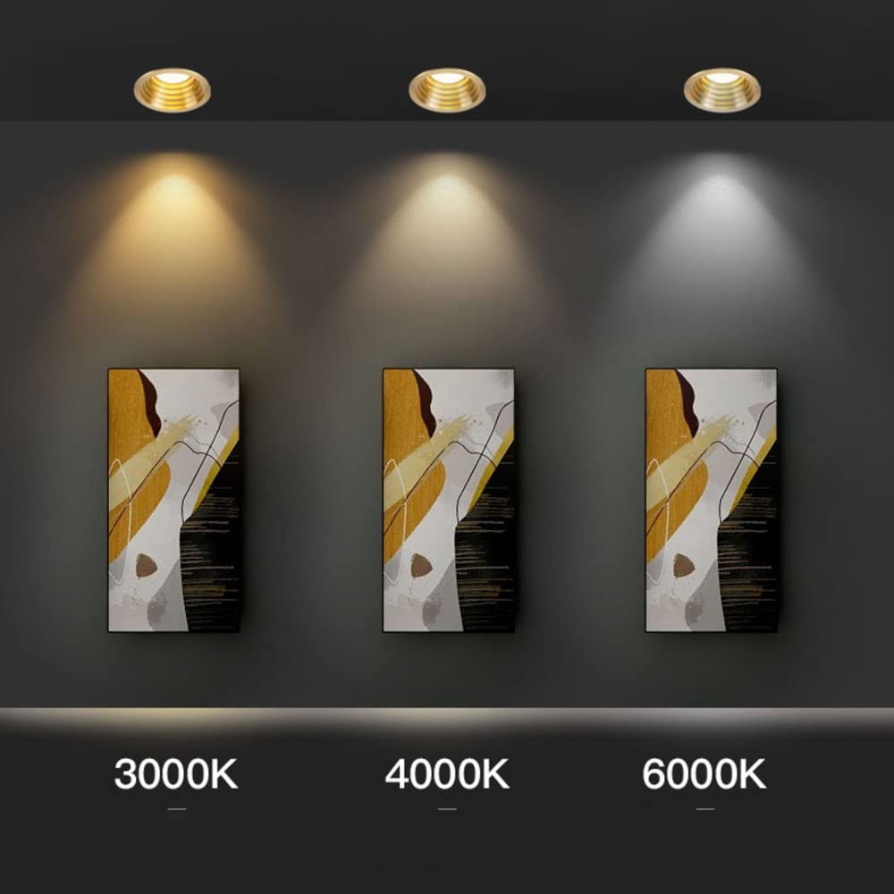 Paquete De 3 Focos Led Empotrables Antideslumbrantes Regulables COB De 3 Pulgadas, Kits De Iluminación Empotrada, Foco De Actualización Eyeball, Instalación De Actualización SencilA-12W