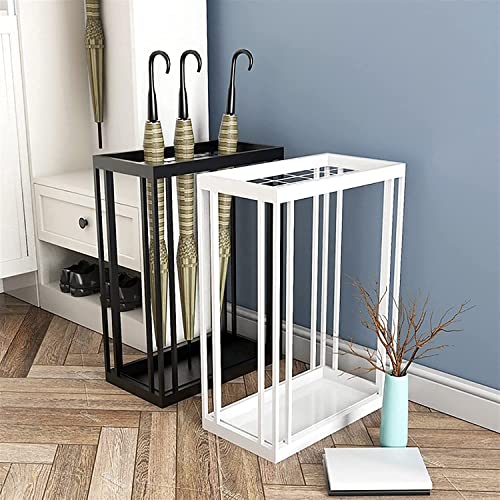 Porte-parapluie métallique robuste avec bac de récupération d'eau intégré - 7