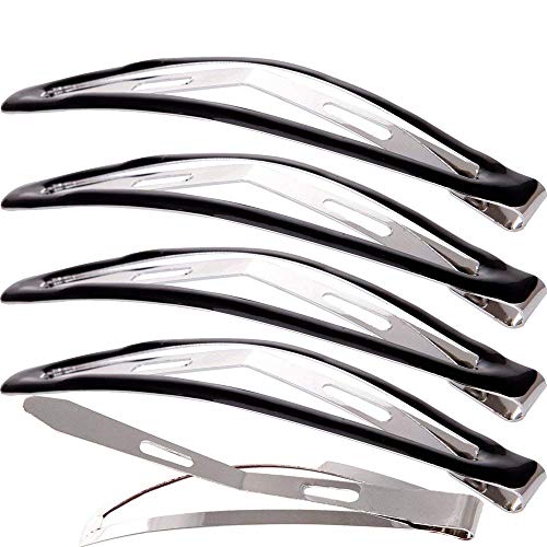 Pinces à cheveux en métal noir LONEEDY lot de 12 grands accessoires fille