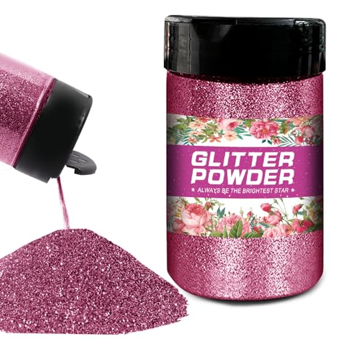 DOTUHAO Glitter, Rose Red Fine Glitter, Holographic Extra, Extra Fine Glitters for Crafts, Cosmetic Glitters for Resin Arts Crafts, Candle Making, Nail (Rose Red,4oz)
