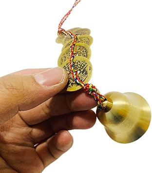 Home Decor Bells Chinese Feng Shui Brass Bell Five Emperors Copper Chinese Decor Wind Chimes for Success and Wealth Door Chime Home Car Interiors Decoration Bell