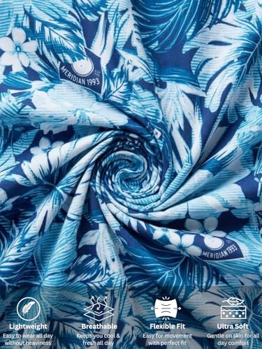 Image of Leriya Fashion Men's Tropical Hawaiian Button Down Shirt | Regular Fit Soft Rayon Short Sleeve Casual Beach Shirt with Floral Print|Summer Holiday Resort Outfit