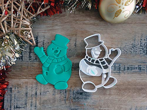 Elace – Cortador de galletas navideñas – Muñeco de nieve grande – Patisiería, arenado, galleta, pasta de azúcar, pasta de modelar, decoración de pasteles franceses 3D
