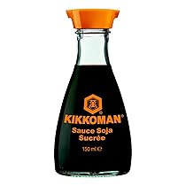 Kikkoman Salsa Di Soia Dolce, Ricetta Tradizionale Con Soia, Grano, Acqua E Sale, Per Cucinare A Tavola, Adatta Per Carne, Verdure E Dessert, Confezione Classica, Dispenser, color Nero, 150 ml