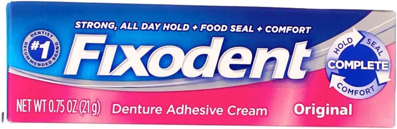 Fixodent Complete Original Denture Adhesive Cream 0.75 Oz (Pack of 4)