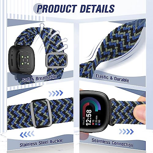 SHIJZWD Elastic Braided Strap Compatible with Fitbit Versa 4/3/Sense 2 - Image 3