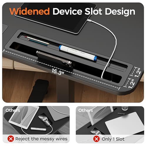 Image of Mobile Standing Desk with Drawer, 28 inch Rolling Desk with Cup Holder and Hooks, Portable Laptop Workstation on Wheels, Height Adjustable Cart with Storage for Home Office, Black