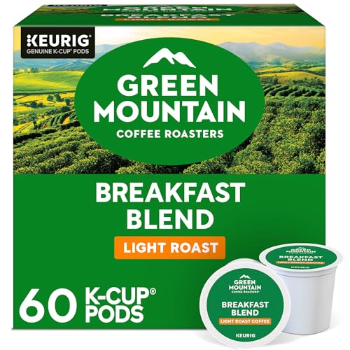 Green Mountain Coffee Roasters Breakfast Blend, Keurig Single Serve K-Cup Pods, Light Roast Coffee, 60 Count, (6 Packs of 10)