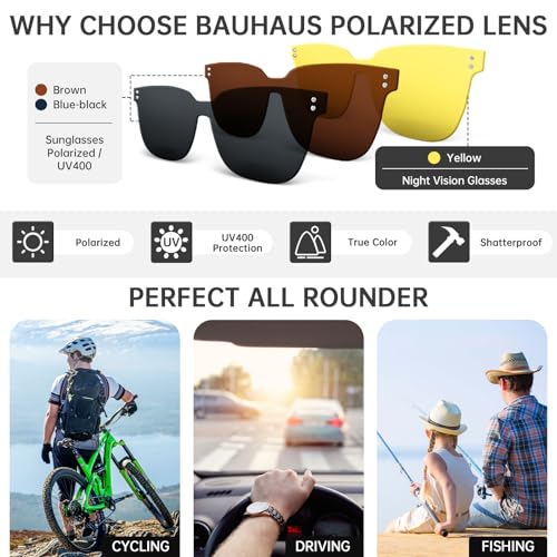 Magnetic Clip on Sunglasses for Men Women, 3 Pack UV400 Anti-Glare Polarized Clip on Sunglasses for Day Night4