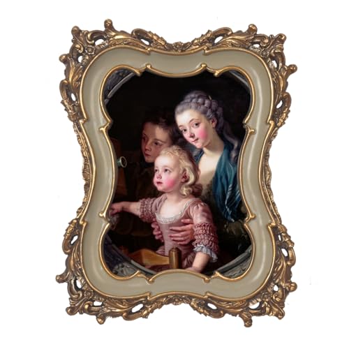 WINPLUS+ 5x7 Vintage Picture Frame, Luxury Antique Rectangular Photo Frame In Ivory Tone With Intricate Waved Floral Design, Wall Mount and Tabletop Display, Art Gallery Gift (Ivory and Gold 5x7) WINPLUS+ 5x7 Vintage Picture Frame, Luxury Antique Rectangular Photo Frame In Ivory Tone With Intricate Waved Floral Design, Wall Mount and Tabletop Display, Art Gallery Gift (Ivory and Gold 5x7)