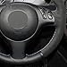 HCDSWSN Negro Cuero Genuino Suede DIY Cubierta del Volante del Coche para...