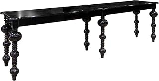 Casa Padrino Mesa de Bar Barroco de Lujo Negro 400 x 80 x A. 109 cm - Mesa de Madera Maciza Hecha a Mano - Muebles de Bar barrocos Nobles - Muebles de Hotel - Calidad de Lujo