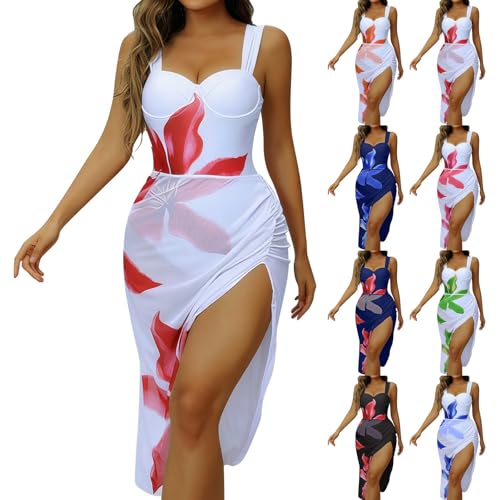 Robe de bain confortable imprimé floral ajustée avec bretelles - 4