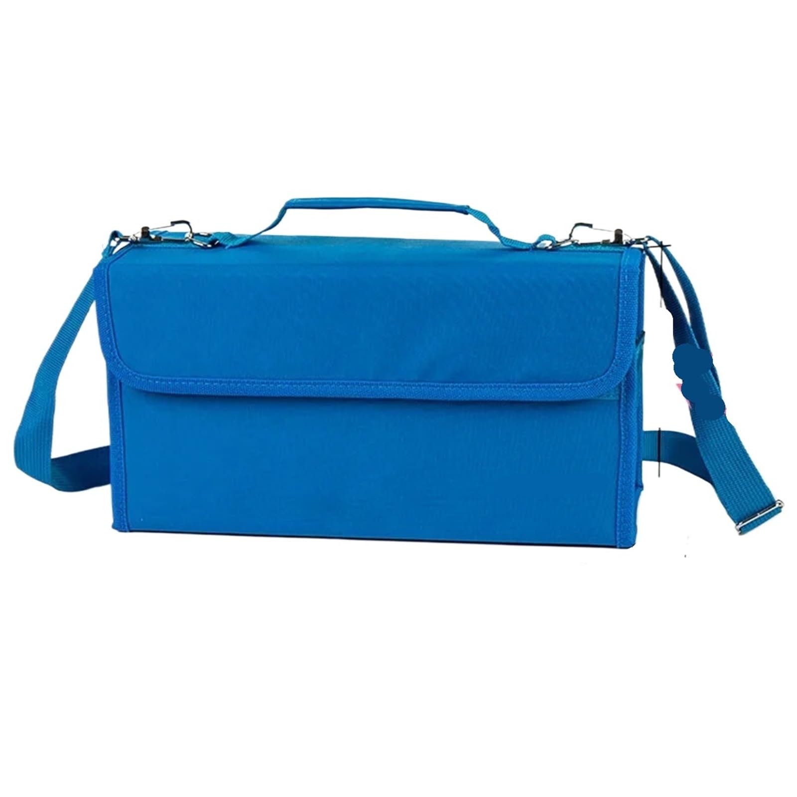 Aufbewahrungsbox für Markierungsstifte Marker Skizze Stift Tasche Tragbare Student Outdoor 80 Löcher Organizer Leinwand Handgemachte Zeichnung Große Kapazität Pinsel Tasche für Büro(Blue)