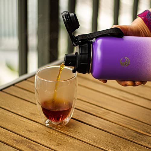 Vesmoon Insulated Water Bottle 32 Oz - Stainless Steel Water Bottle With Straw & Chug Lid - Tea Infuser Bottle For Tea, Coffee, Leaves Or Fruits - Reusable Water Bottle - Roamer Series #TOP5