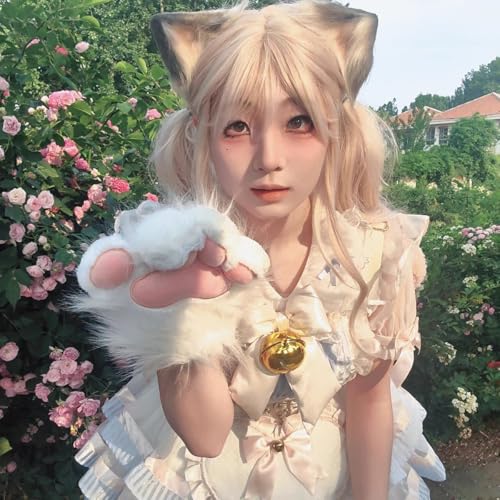 Divertidos accesorios de disfraz de gato y mitones de peluche 5